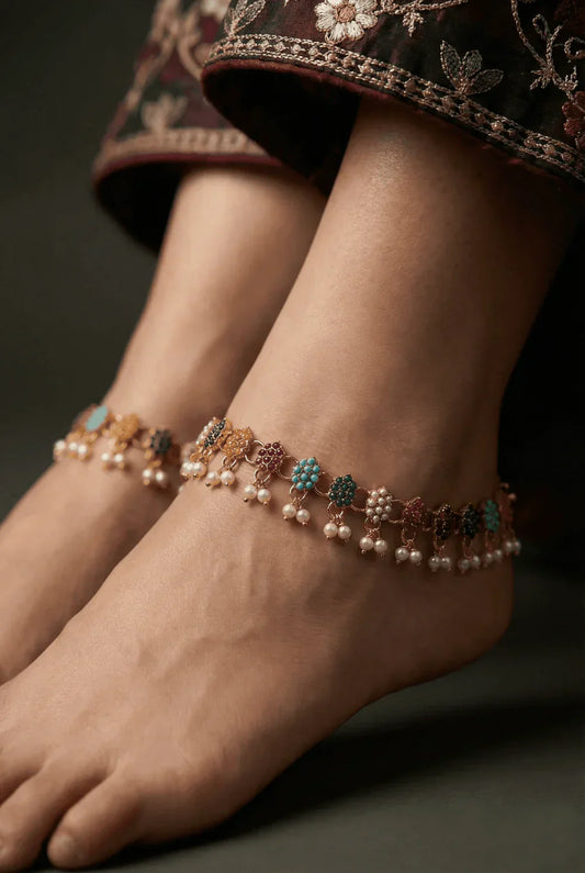 Indian Style Zircons Anklet