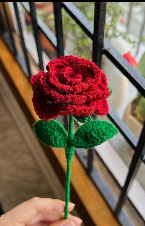 Handmade Crochet Rose 🌹