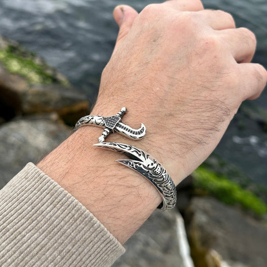 Silver Sword Bracelet , Mens Zulfiqar Bracelet