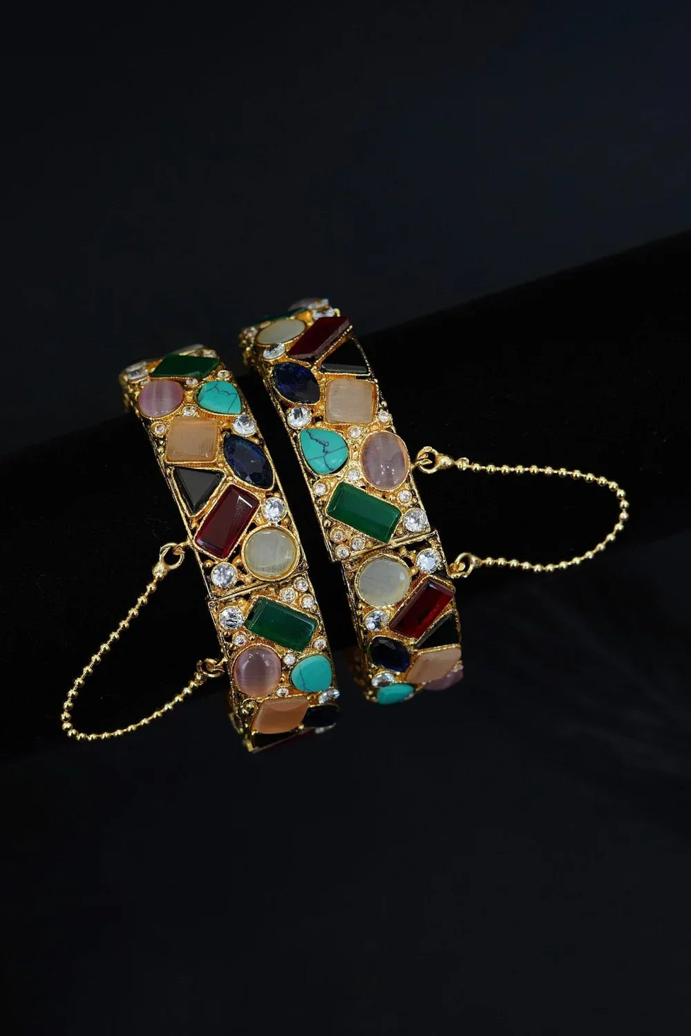 Turkish Semi-Gems Kangan Pair